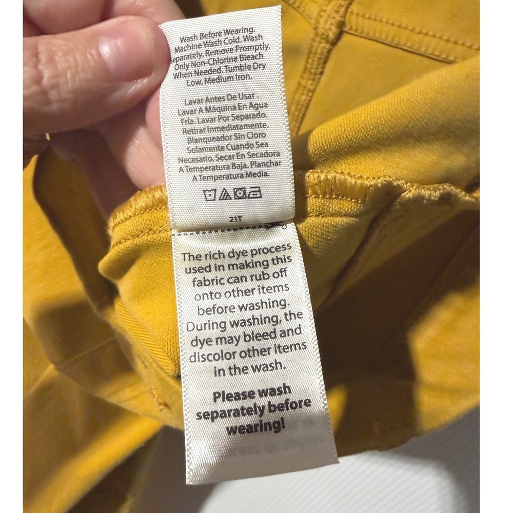 Time and Tru Mustard Yellow Skinny Jeans Womens XL 16-18 Mid Rise Stretch Fall - Picture 5 of 5